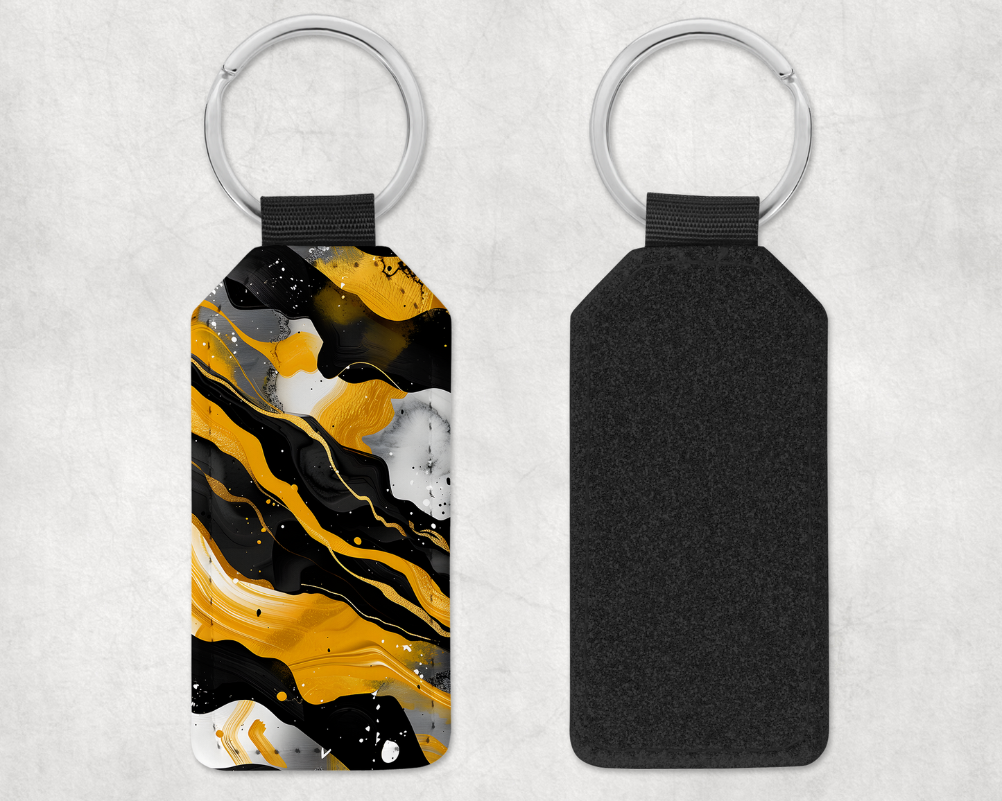 Porte-clé - rivière noir & jaune