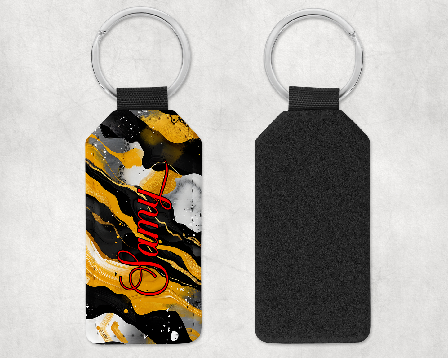 Porte-clé - rivière noir & jaune